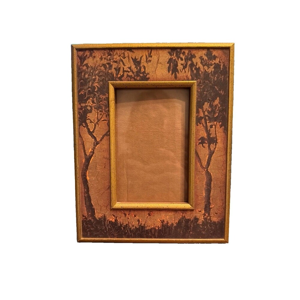 Gorgeous Florentine Style 7.5x10” Frame Holds 3x5” Picture Tan Green Brown Gold